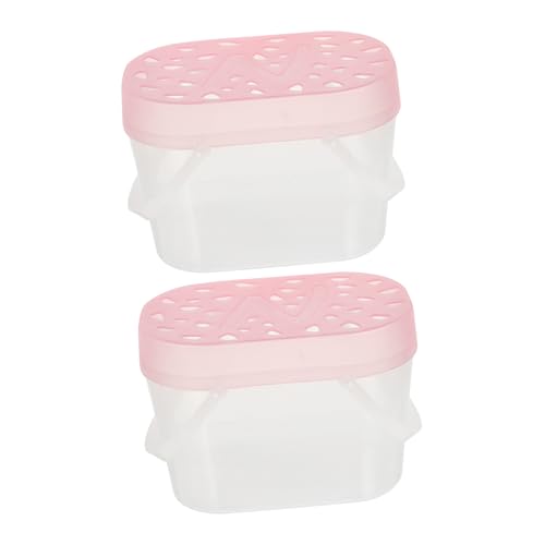 2pcs Small Pet Cages and Reptile Containers Portable Turtle Carrying Cases Medium Pink Handheld Outdoor Travel Hamster Boxes