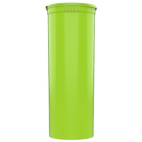 60 Dram CR Plastic Packaging Pop Top Containers - Child Resistant Travel Holder Vial Bottles - 75 qty (Lime Green) - color: Lime Green
