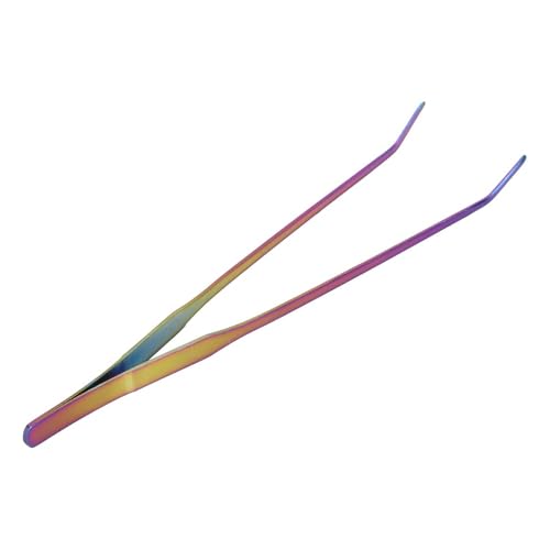 10.6Inch Stainless Steel Aquarium Tweezers Curved Design Ergonomic Non-Slip Grip for Planted Tank Fish Feeding Reptile Care(Curved Tweezers) - style: Curved Tweezers