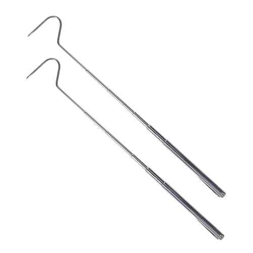 Happyyami 2pcs Snake Catching Hooks Telescoping Reptile Grabbers for Safe Handling of Snakes and Other Reptiles Sturdy Stainless Steel Design