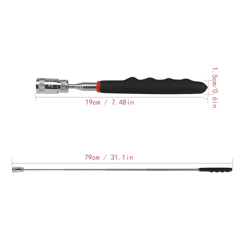 Telescopic Inspection Mirror, Round Mirror (Diameter 5cm / 1.96in), Telescopic Magnetic Pickup with LED Lights, Directional Magnetic Pickup with LED Light, 3-in-1 Tool Set - style: Model-2