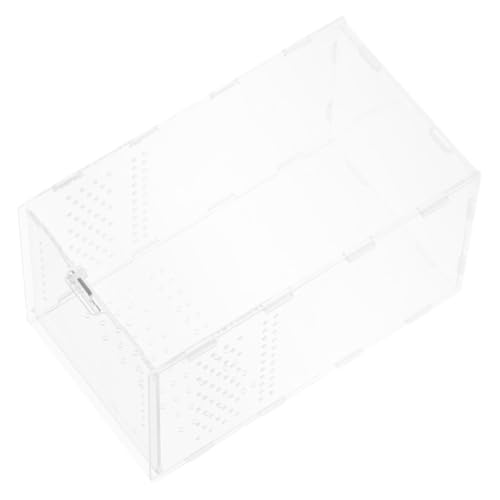 ORFOFE Easy to Assemble Acrylic Reptile Enclosure for Small Pets and Snakes with Modular Design and Ventilation Holes, Portable Reptile Breeding Box for Outdoor Use and Secure Transport