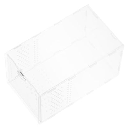 ORFOFE Easy to Assemble Acrylic Reptile Enclosure for Small Pets and Snakes with Modular Design and Ventilation Holes, Portable Reptile Breeding Box for Outdoor Use and Secure Transport
