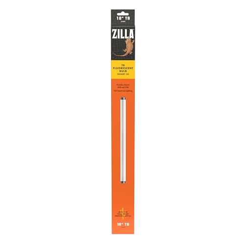 Zilla Reptile Pet Habitat Lighting UVB Fluorescent Desert T8 Light Bulb, 15 Watt | Pet, Fluorescent - size: 18" - 15 Watt, style: Desert