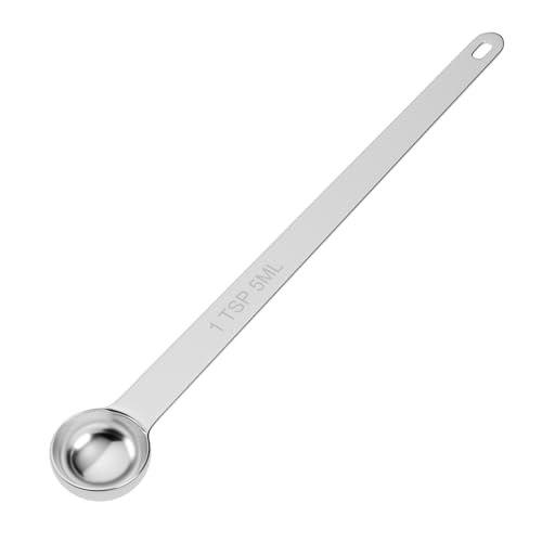 1PCS 1TSP(5ml) Extra Long Handle Measuring Spoon, 18/8 Stainless Steel | Food-Grade SS 304, Accurate, BPA-Free, Dishwasher Safe, Engraved Marking, Kitchen Essential - size: 1tsp|5ml