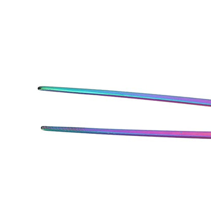 TITA-DONG 27cm Reptile Feeding Tongs, Rainbow Color Aquarium Tweezers Stainless Steel Fishbowl Long Tweezers, Aquascaping Tools for Hold Worms, Reptiles, Lizards, Bearded Dragon(27cm Straight Clip) - color: 27cm Straight Clip