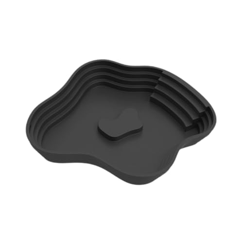 Reptile Bathing Pool Tortoise Water Dish Lizards Habitat Turtle Bath for Gecko Tortoise, Black S - color: Black S