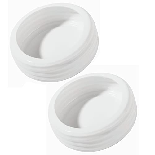 Reptile Food Bowls Ceramic Reptile Water Food Dish (White, Medium-2Pack)