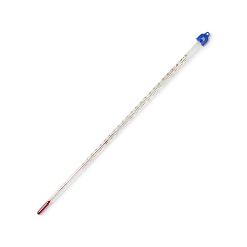 United Scientific Supplies THTCF1, Red Spirit-Filled Thermometer, 12" Length, Total Immersion, Dual Scale, -20 to 110°C Temperature Range