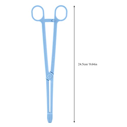 Reptile Feeding Tongs Blue Plastic Snake Lizard Clamps 24.5cm Wide Grip Safe Handling Tool for Pet Owners Breeders Amphibian Terrarium Enthusiasts