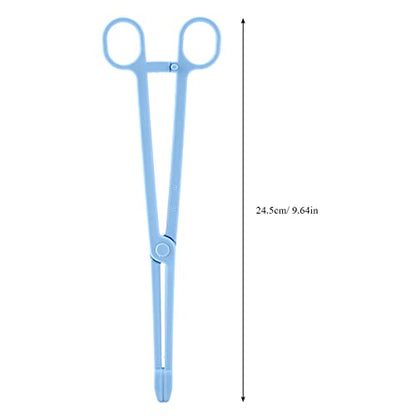 Reptile Feeding Tongs Blue Plastic Snake Lizard Clamps 24.5cm Wide Grip Safe Handling Tool for Pet Owners Breeders Amphibian Terrarium Enthusiasts