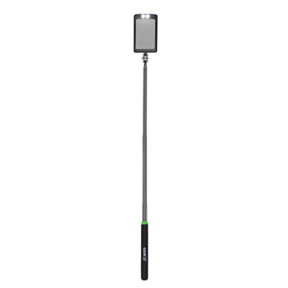 GRIP Telescopic LED Inspection Mirror - Extends 11" to 34" - Stainless Steel - Twin LED Lights - 2.5" x 1.5" Dual Ball Joint Mirror - Machinery, Automotive - Home, Garage, Workshop