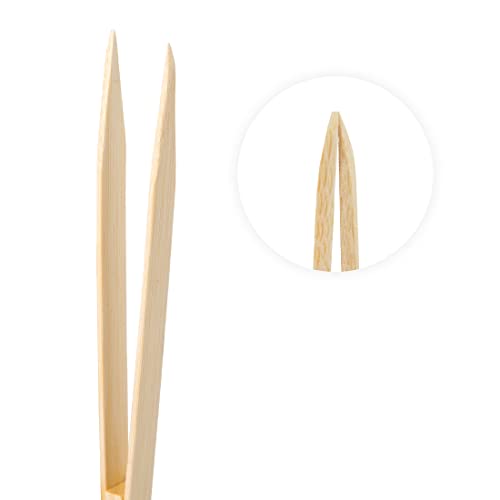 Bamboo Tweezers Anti Static 5.9" (Packs of 3) for Art, Craft, Gold Leaf Sheet, Gold Flake, Foil, Reptile Feeding Tongs - color: Bamboo Tweezers