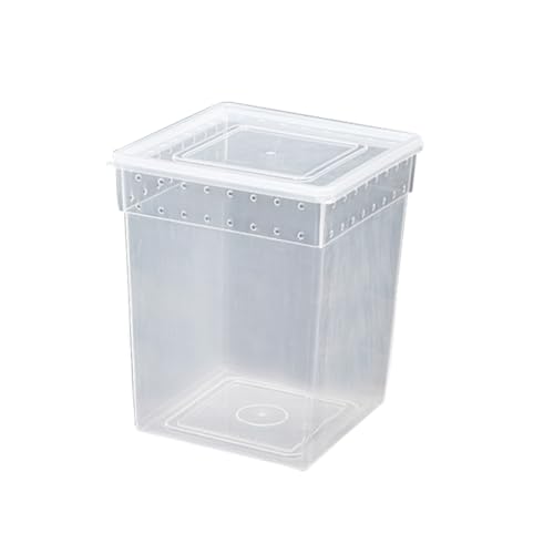 BESPORTBLE Reptile Feeding Container Transparent Breeding Box for Spider Lizard and Tree Pets Ventilated Design Lightweight Easy Assembly Secure Buckles for Safe Transport and Quarantine