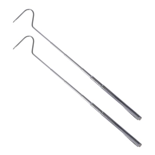 2pcs Telescoping Snake Catcher Tool Extendable Reptile Hook Comfortable Grip for Handling for Reptile Control Wild Catching Portable Design,27.95inch