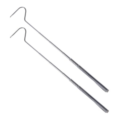 2pcs Telescoping Snake Catcher Tool Extendable Reptile Hook Comfortable Grip for Handling for Reptile Control Wild Catching Portable Design,27.95inch
