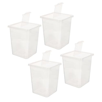 PRETYZOOM Reptile Feeding Box and Multihole Ventilation Design 4pcs with Crystal Observation Plastic Spider Container for Crawler Feeding for Frogs and Geckos and Terrestrial Habitat