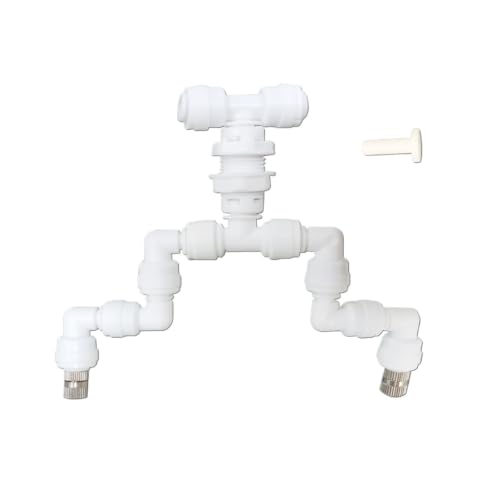 Reptile Adjustable Watering Fogger Mister With Quick-attach Nozzle（0.3mm) Connect With 1/4'' Pipe 1/2/3/4 Head(2-Head White) - color: 2-Head White