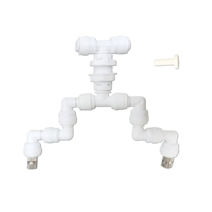 Reptile Adjustable Watering Fogger Mister With Quick-attach Nozzle（0.3mm) Connect With 1/4'' Pipe 1/2/3/4 Head(2-Head White) - color: 2-Head White