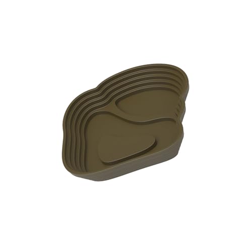 Amphibians Feeding Soaking Pool Multifunctional Reptiles Habitat Water Feeding Bowl Platform with Step Design Reptiles Sunbathing and Station - color: Green brown, size: Small