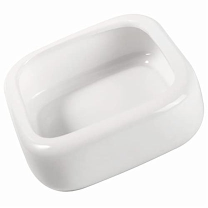 Ceramic Reptile Food Bowls, Reptile Water Food Dish (White, Medium-1Pack)