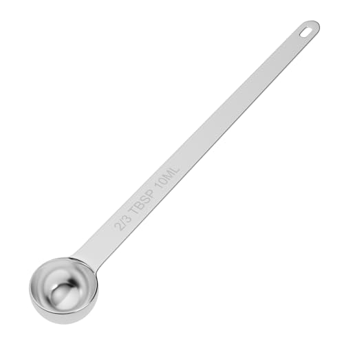 1PCS 2/3TBSP(10ml) Extra Long Handle Measuring Spoon, 18/8 Stainless Steel | Food-Grade SS 304, Accurate, BPA-Free, Dishwasher Safe, Engraved Marking, Kitchen Essential - size: 2/3tbsp|10ml