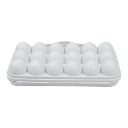 Portable Egg Storage Box With 18 Grids Egg Protector Case Tray Container Secure Egg Transport Outdoor Trips And Activities(18 Grey) - size: 18 Grey