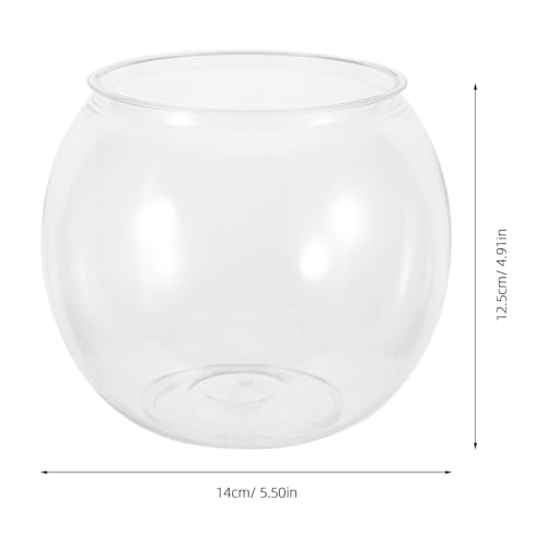 COHEALI Desktop Terrarium Fish Tank Plastic Betta Bowl with Hydroponic Basket Medium 110c Small Round Aquarium for Home Office Table Ecosystem