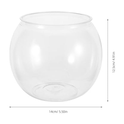 COHEALI Desktop Terrarium Fish Tank Plastic Betta Bowl with Hydroponic Basket Medium 110c Small Round Aquarium for Home Office Table Ecosystem