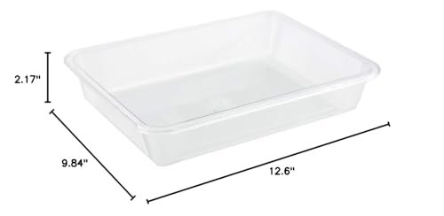 OMEM Reptile Drinking Tray - Large Water Dish Plastics Plate for Turtles, Small Reptiles, Ball Pythons, Lizards, and Snake Cages Bowl (L=32x25x5.5cm, White) - color: White, size: L=32*25*5.5