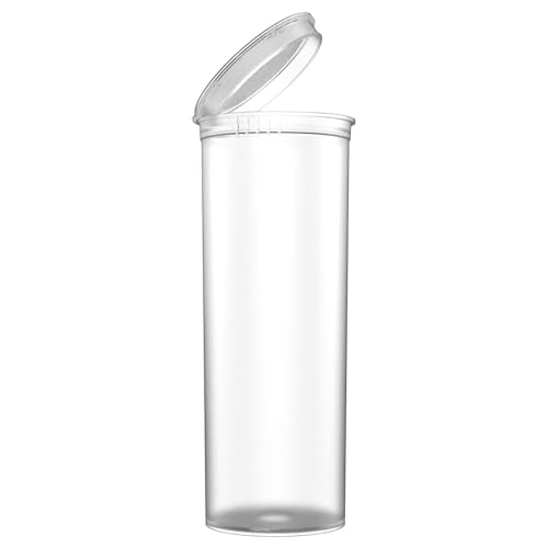 60 Dram CR Plastic Packaging Pop Top Containers - Child Resistant Travel Holder Vial Bottles - 75 qty (Clear) - color: Clear