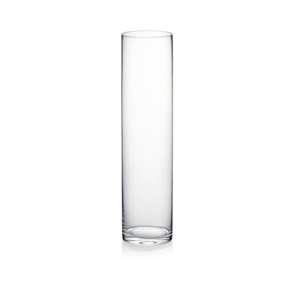 WGVI Quality Thick Weighted Tall Clear Cylinder Glass Vases, 4" W x 16" H, Flower Arrangement Floating Candle Holders Wedding Centerpieces Event Floral Container Accent Home Decor, 1 Piece - size: 4"x16"H