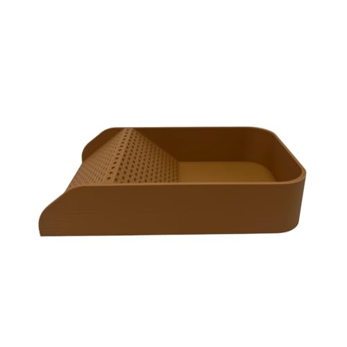 Hermit Crab Watering Pool | Platform Pool Accessory with Access Ramp for Hermit Crabs | 6.5" x 4" | Made in USA (Fresh Only, Tan) - color: Fresh Only, Tan