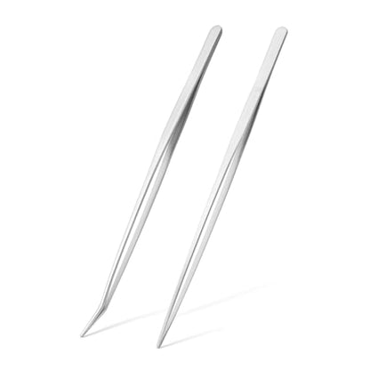 Mandala Crafts Stainless 15" Straight Curved Fish Tanks Aquarium Tweezers | 15 Inch Forceps, Rust Resistant Stainless Steel, Trimming Aquatic Plants, Bowls, Terrariums, Freshwater & Saltwater Aquascape - color: Stainless Steel Curved Straight Tweezers, si