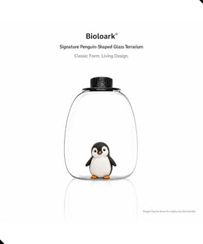 Bioloark QD-172 Penguin-Inspired Glass Terrarium with LED Grow Light, 6.9" x 9.1", 4.1L Bio Bottle Moss Terrarium for Plant Display, Ferns, and Miniature Landscapes - color: QD-172 (6.9 "X9.1")