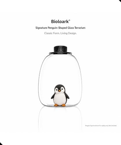 Bioloark QD-205 Large Penguin-Inspired Glass Terrarium with LED Grow Light, 8.5" x 10.2", 7.6L Bio Bottle Moss Terrarium for Plant Display, Ferns, and Miniature Landscapes - color: QD-205 (8.6 "X10.3")