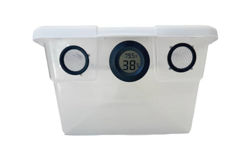 Vented Vivarium Enclosure 6 Quart Terrarium with Black Vents, Temperature & Humidity Sensor for Reptiles, Isopods, Small Bugs