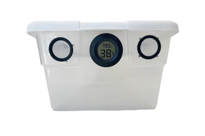 Vented Vivarium Enclosure 6 Quart Terrarium with Black Vents, Temperature & Humidity Sensor for Reptiles, Isopods, Small Bugs