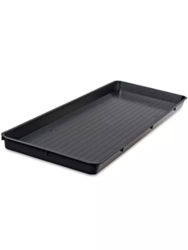 Gardeners Supply Company Large Plant Tray | 46-1/2"L x 15-1/2"W x 2"D | Multi-use Durable Plastic Tray for Indoor & Outdoor Plants, Seed Starting & Potting Flowers, Black