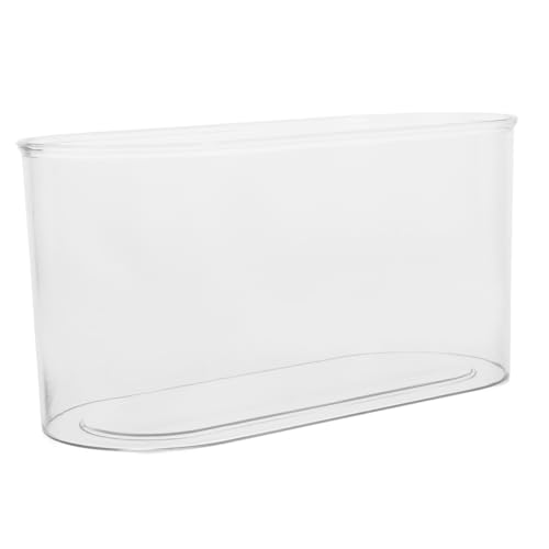YARNOW Desktop Transparent Plastic Aquarium Shatterproof Betta Fish Tank for Turtle Reptile Shrimp and Crab Habitat Easy to Clean Compact Design for Home Office