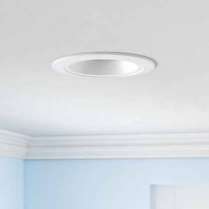 HALO RL 5/6 inch LED recessed Can Light Trim, 5CCT, dimmable, 900/1200 lm | recessed baffle retrofit can light trim, low glare, wet-rated for showers and outdoor use, Dims to 5% + dim to warm - size: 5/6 inch, style: 900/1200 Selectable Lumens