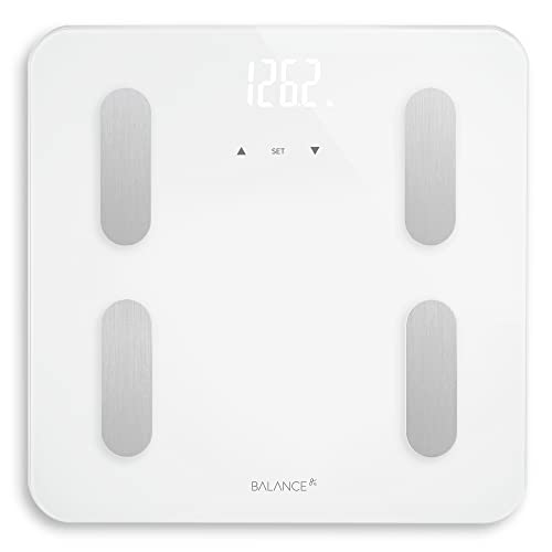 Greater Goods Balance Body Composition Glass and Plastic Personal Scale (White) - style: BMI, White