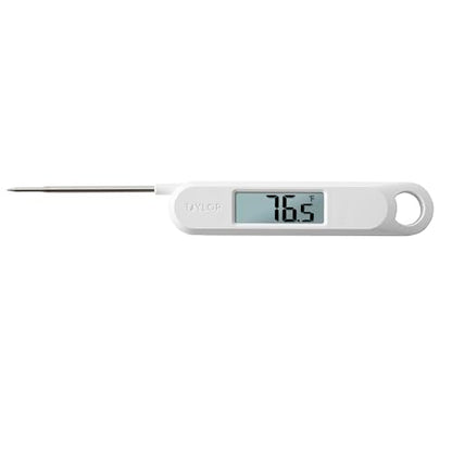 Taylor Folding Stem Display Food Instant Read Digital Thermometer, 0.7 Inch LCD Readout, White (1476WH) - color: White