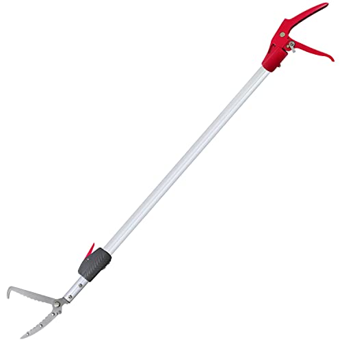3.7-5 FT Snake Grabber Telescopic with Hooks, Rattle Snake Catcher Tool, Long Handle Reptile Wide Jaw Tongs