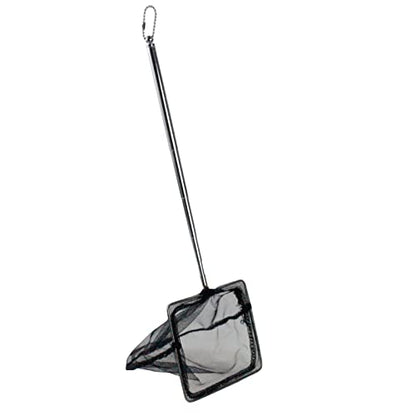AQUANEAT Aquarium Net with Extendable Long Handle, Adjustable Wastes Skimming Cleaning Tools for Fish Tanks - size: 4 Inch