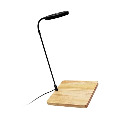 Rotating LED Aquariums Light with Wood Stand for Fishtanks and Potted Plant Terrariums Landscaping Lighting Supply - L 30CM - size: L 30CM