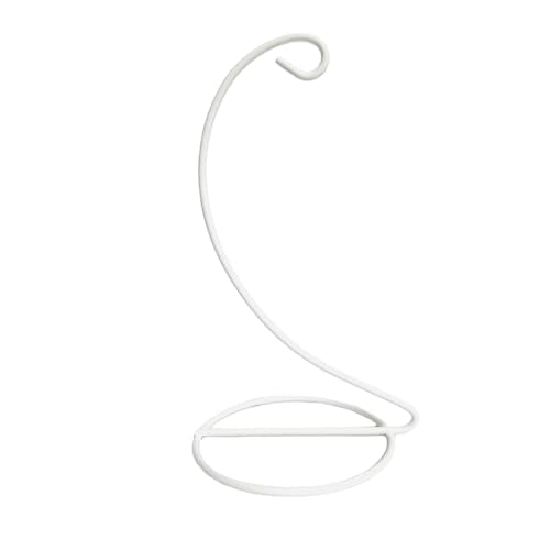 White Ornament Display Stand,Iron Hanging Stand Rack Holder for Hanging Glass Globe Air Plant Terrarium,Christmas Ornament and Home Office Party Decor (White) - color: White, size: 6.5"x3.35"