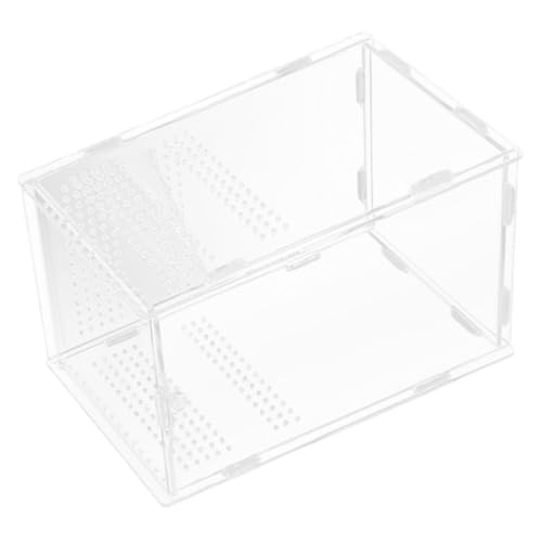 Enclosure Modular Well-Ventilated Design, Secure Lock and Multifunctional Acrylic Breeding Habitat Box for Feeding Reptile Animal Suitable Pet
