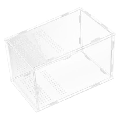 Enclosure Modular Well-Ventilated Design, Secure Lock and Multifunctional Acrylic Breeding Habitat Box for Feeding Reptile Animal Suitable Pet