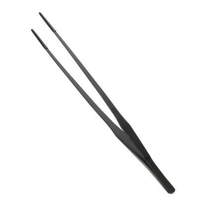 Reptile Feeding Tongs, Stainless Steel Lizard Feeding Tongs, Aquarium Straight Feeding Tweezers for Reptiles with Rubber Tip, Terrarium Feeding Tong for Gecko, 14.96" Length, Black - size: 14.96"